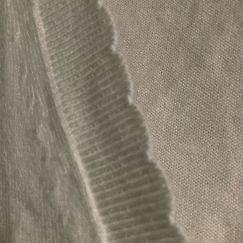 Banana Republic white medium scallop cotton blend cardigan